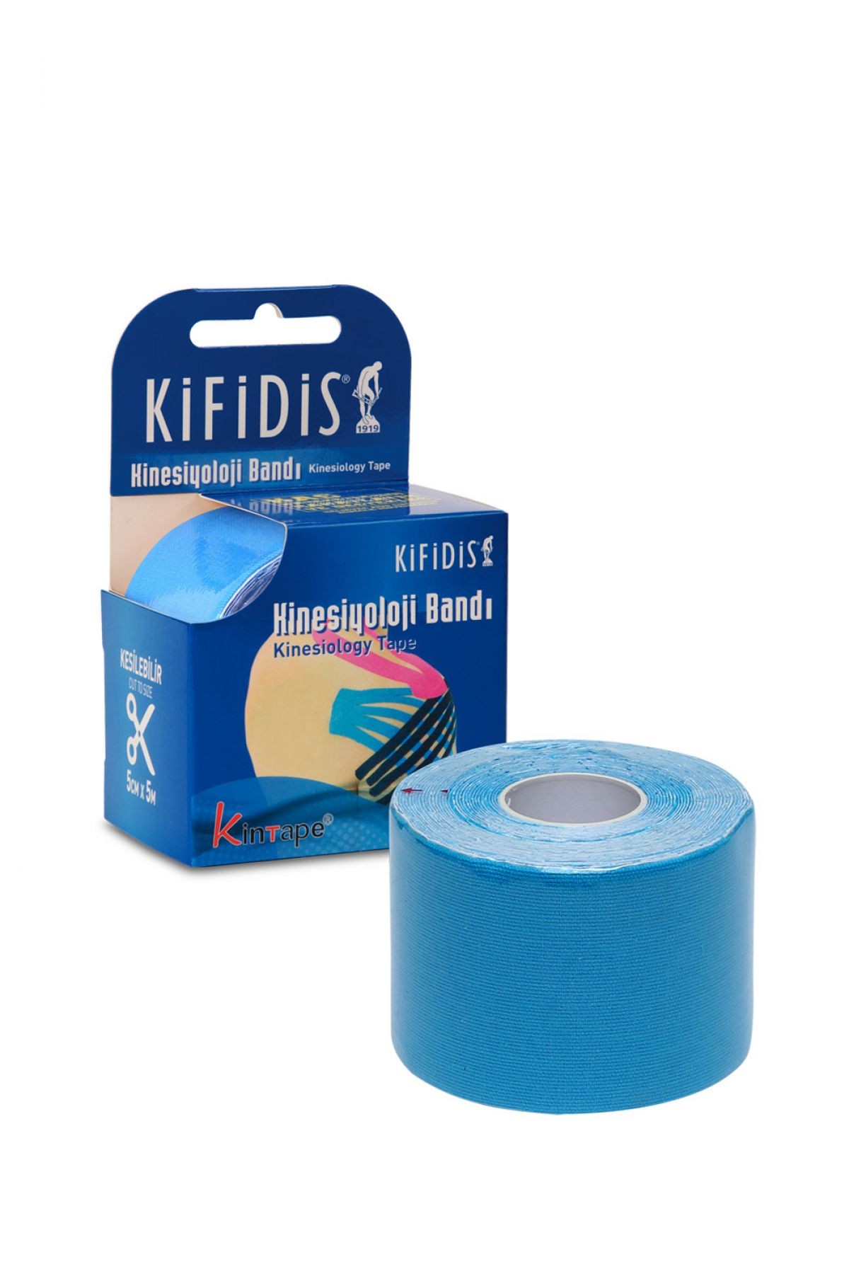 Kifidis Kinesio Ağrı Bandı 5 cm x 5 mt - Mavi