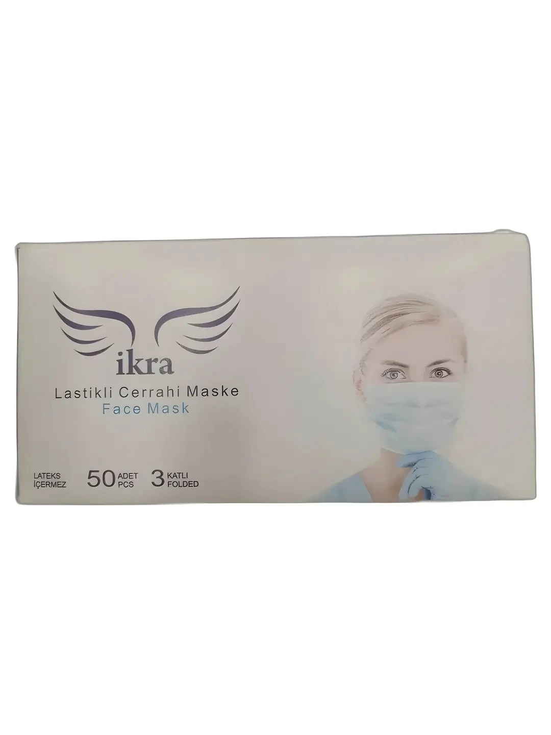 İkra Lastikli Cerrahi Maske 50 li Paket - Pembe
