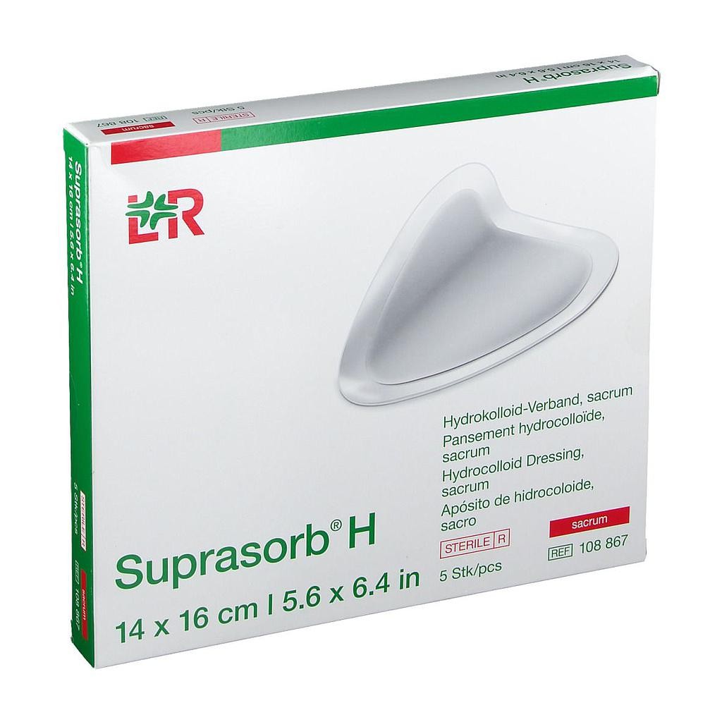 Lohmann Rauscher Suprasorb Bası ve Yara Bakım Örtüleri - 108867	Suprasorb® H Hidrokolloid Yara Örtüsü, Tekli, Sakrum, Steril 16cm x 14cm (Comfell Muadil)