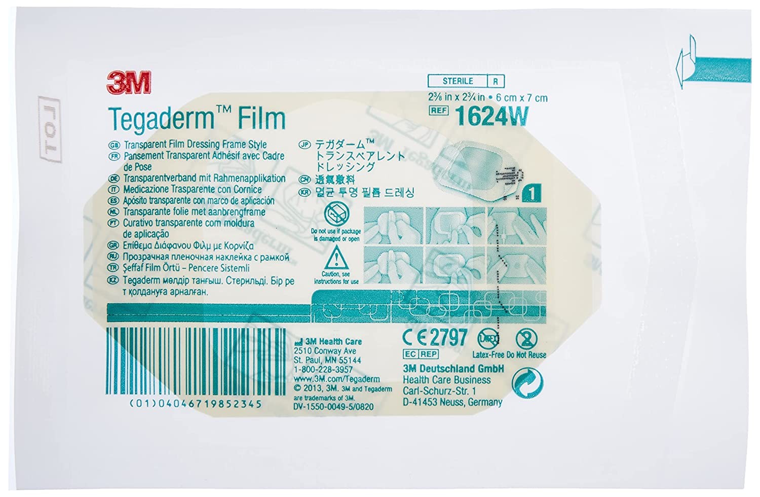 3M Tegaderm Şeffaf Film Örtü Sıvı Geçirmez  1 Adet - 3M Tegaderm 1624 6cmx7cm