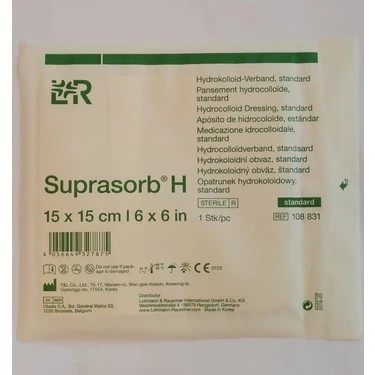 Lohmann Rauscher Suprasorb Bası ve Yara Bakım Örtüleri - 108831	Suprasorb® H Hidrokolloid Yara Örtüsü, Tekli, Steril 15cm x 15cm (Comfell Muadil)