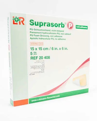 Suprasorb P PU Yapışkansız Köpük Örtü, Tekli, Steril  - 20408  Suprasorb P PU Yapışkansız Köpük Örtü, Tekli, Steril 15cm x 15cm