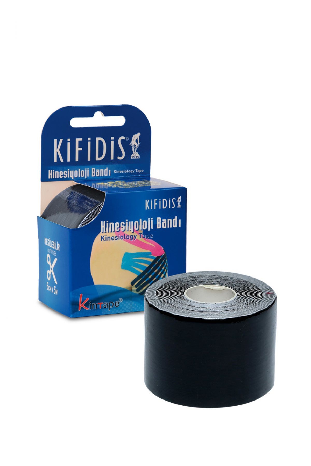 Kifidis Kinesio Ağrı Bandı 5 cm x 5 mt - Siyah