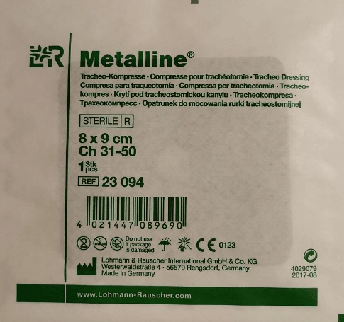 Metalline Trakeostomi Pedi Gümüş AG Yüzeyli 8 cm x 9 cm 1 adet