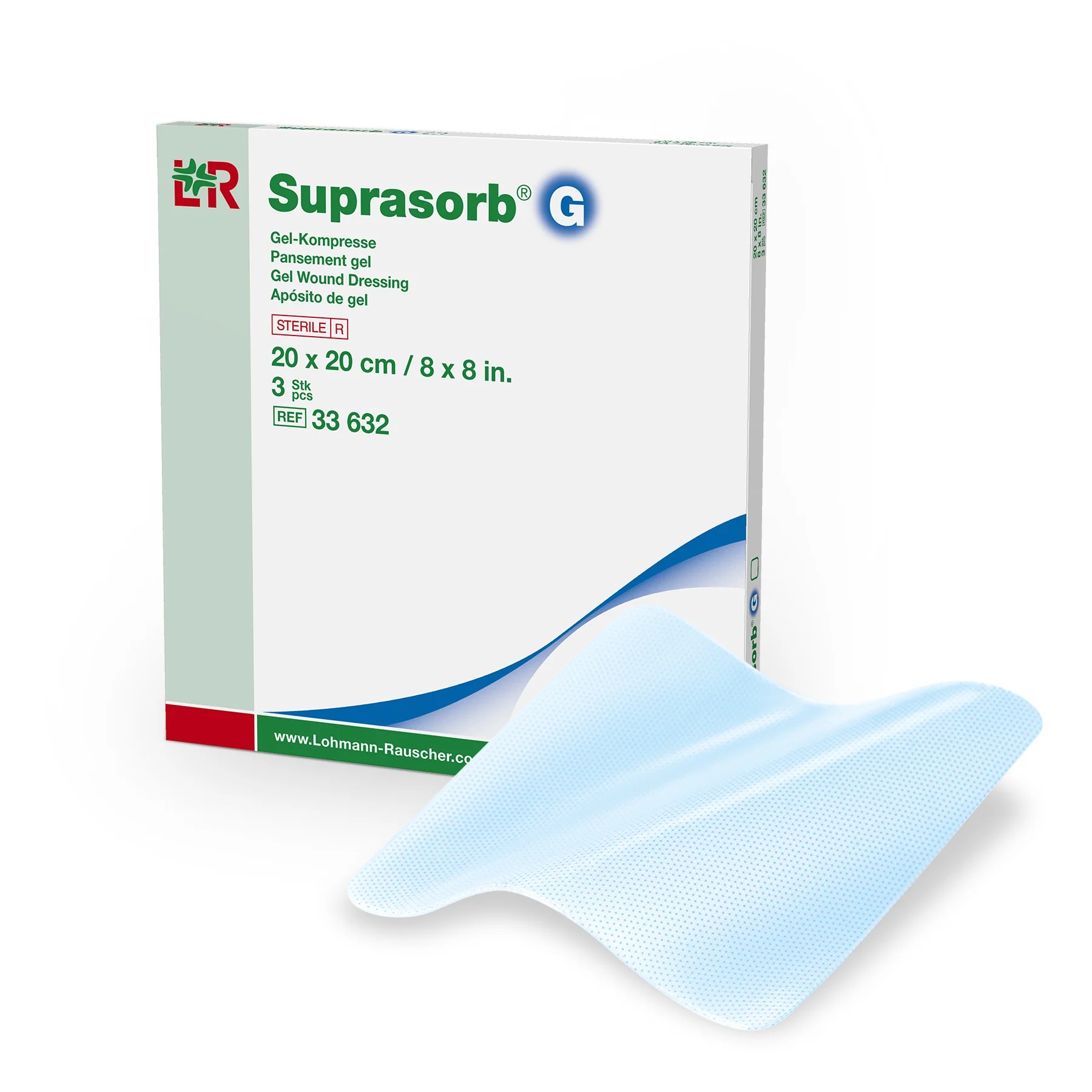 Lohmann Rauscher Suprasorb Bası ve Yara Bakım Örtüleri - 33632	Suprasorb® G Mekanik Debritman Jel Pedi, Steril 20cm x 20cm