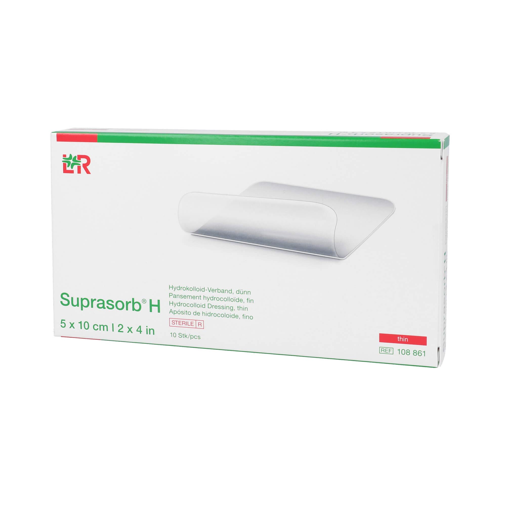 Lohmann Rauscher Suprasorb Bası ve Yara Bakım Örtüleri - 108861	Suprasorb® H Hidrokolloid Yara Örtüsü, Tekli, İnce, Steril 5cm x 10cm (Comfell Muadil)