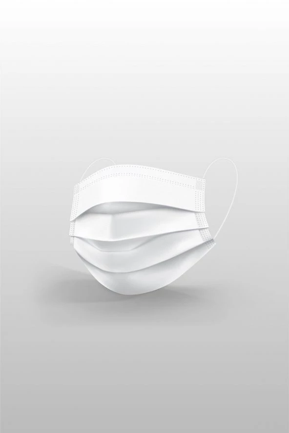 Ece Beyaz 3 Katlı Tıbbi Yüz Maskesi 50 li Paket (Tek Tek Paketli)