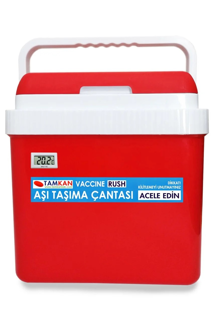 22 litre Güvenlikli Aşı, Kan ; İlaç Taşıma Çantası ( Brüt 26 Lt) Kırmızı 