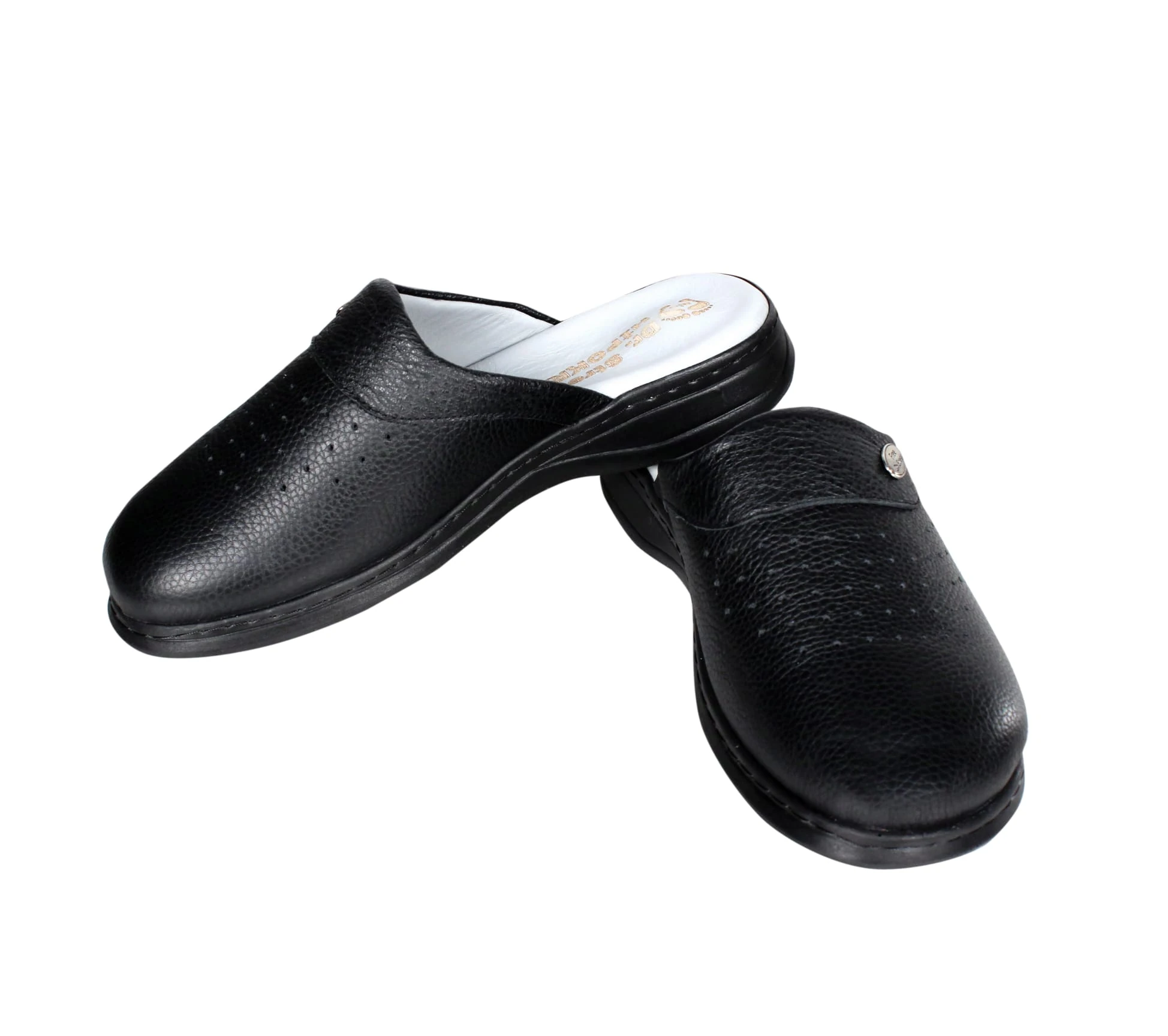 100%100 Deri Ortopedik Terlik - Siyah