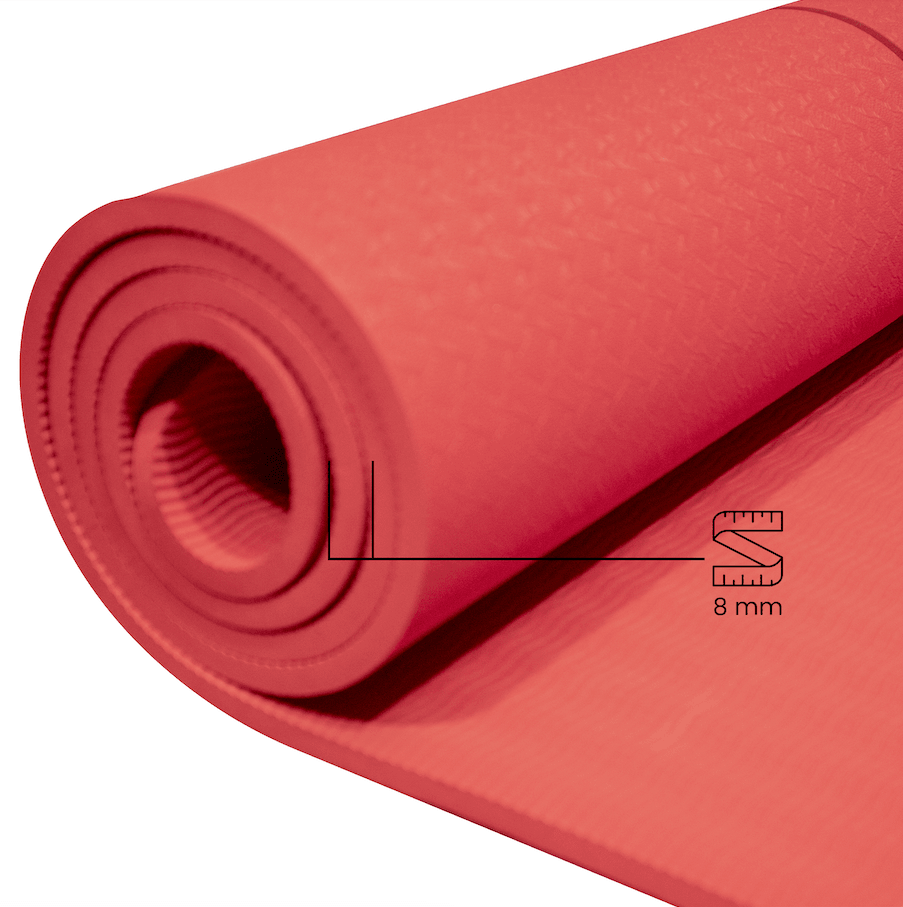 Rebuwo Çift Çizgi Tasarımlı Armonia Yoga Pilates Matı 8 mm Kaymaz Hafif Taşınabilir - Bordo