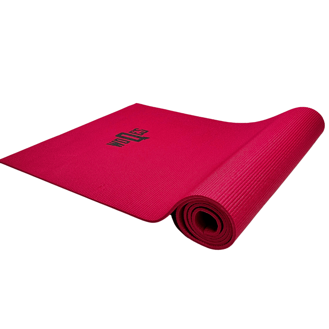 Rebuwo Pilates & Yoga Seti – Kırmızı WOQES Egzersiz Matı(6 mm) +Rebuwo Hip Thrust Kemeri+Siyah Yüksek Yoğunlukta Orta Sert Deluxe Foam Roller +Siyah 8 Kademeli Direnç Bandı + Rebuwo Squat Bantları (Mini, Light, Medium, Heavy)