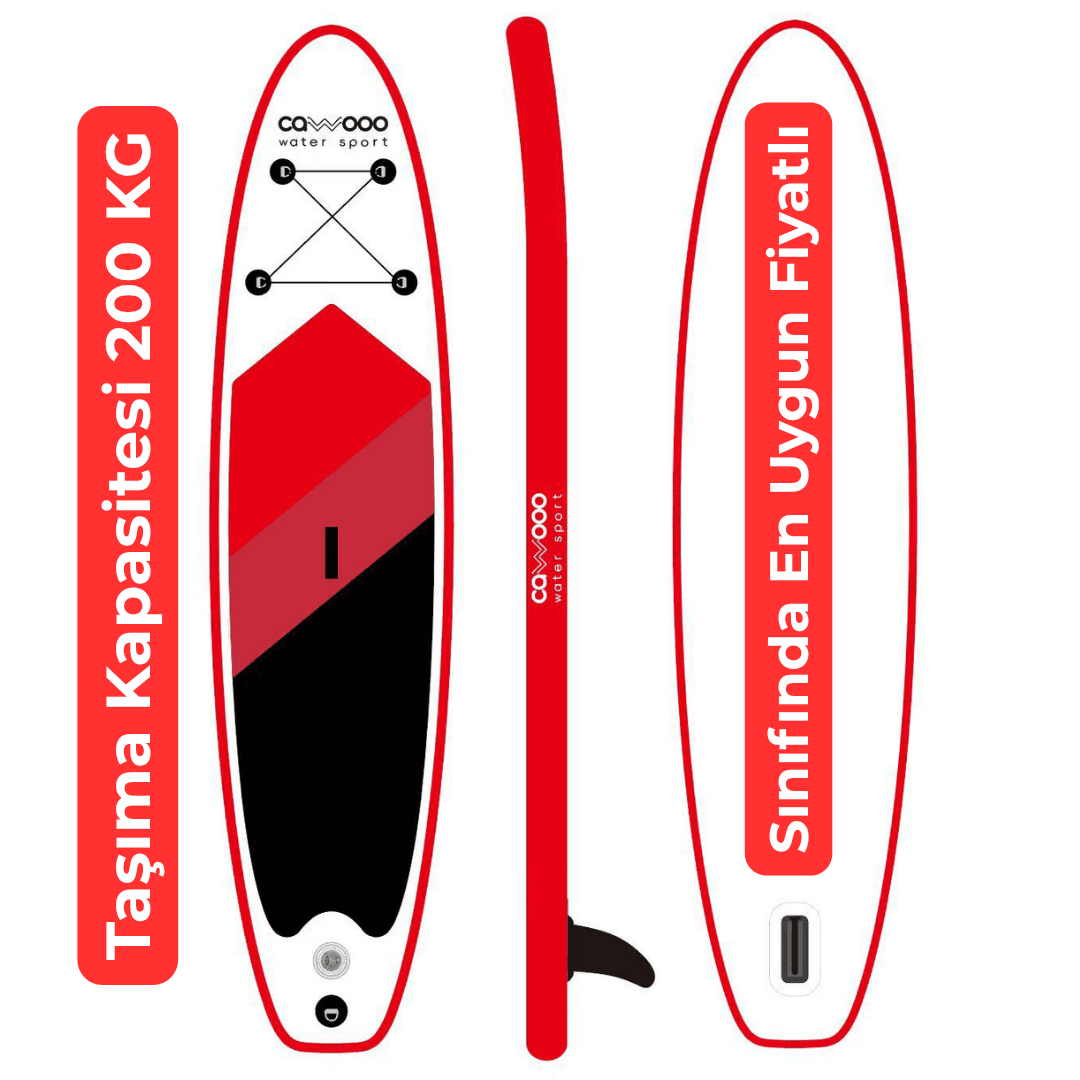 Cawooo SUP Şişme Sörf Tahtası Stand Up Paddle Board 78*320*15 cm Kırmızı