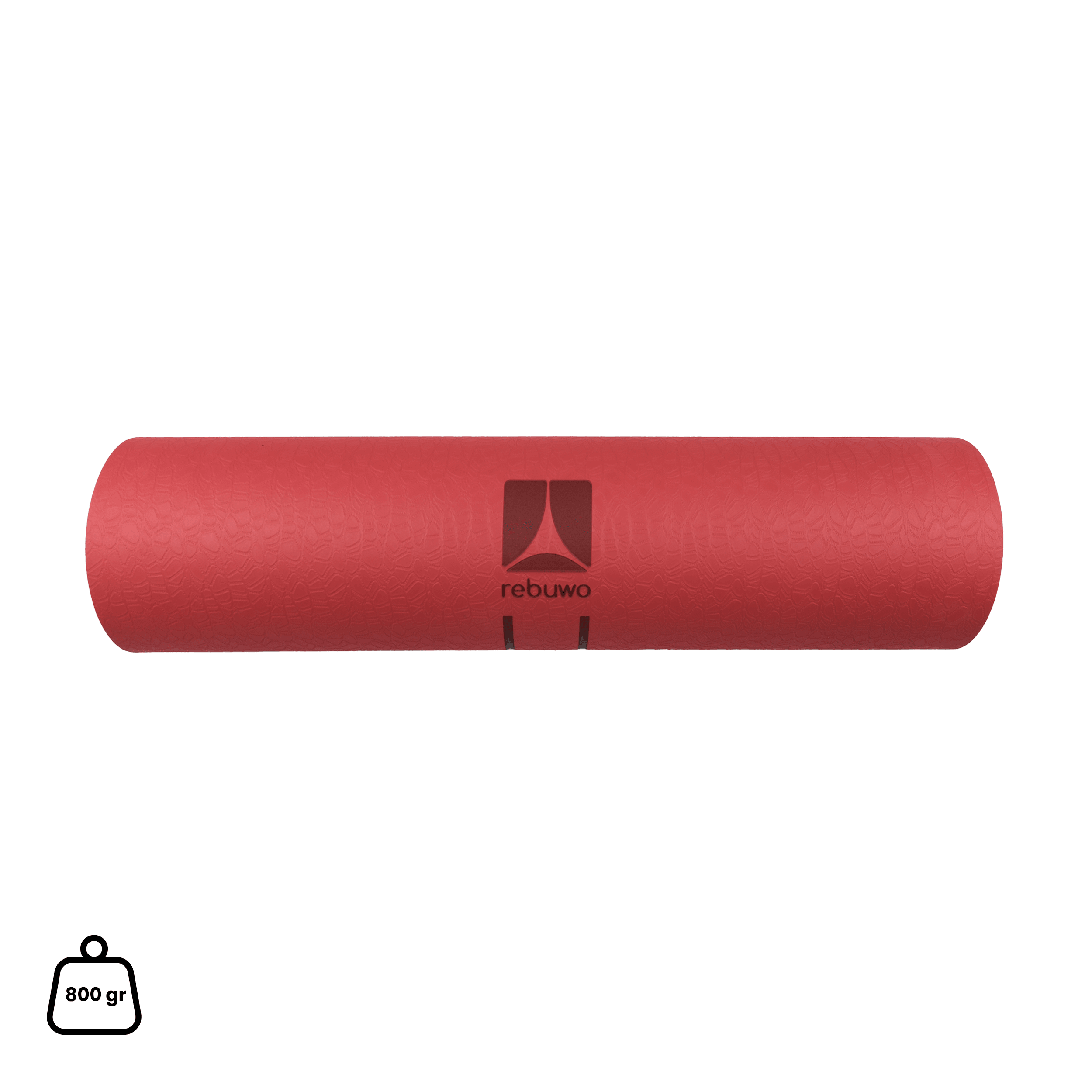 Rebuwo Çift Çizgi Tasarımlı Armonia Yoga Pilates Matı 6mm Kaymaz Hafif Taşınabilir - Bordo
