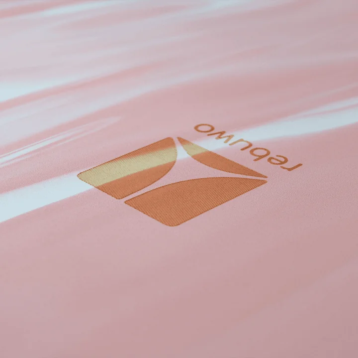(OUTLET) Rebuwo Kaydırmaz Doğal Kauçuk Yoga ve Pilates Matı - Pembe Desenli, Kaymaz Egzersiz Matı