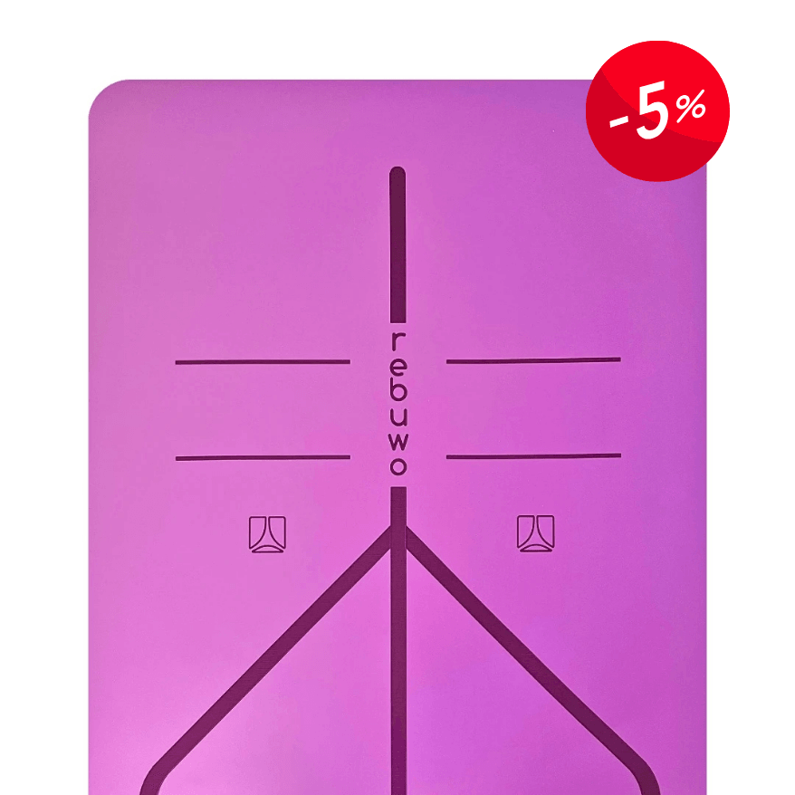Rebuwo Hizalama Tasarım 5mm Kauçuk Mat Kaydırmaz Yoga Mat Pilates Mat Mor