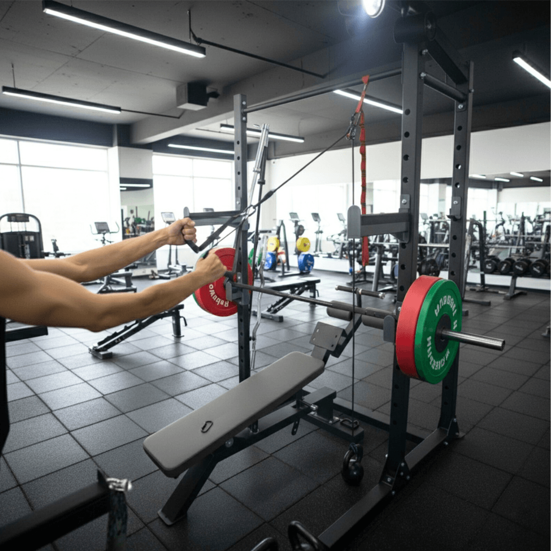 Rebuwo Ağırlık İstasyonuna Uyumlu Halatlı Makara Sistemi – Direnç ve Çekiş Antrenmanı(8 Kademeli Esneme Kayışı,Karabinalı)