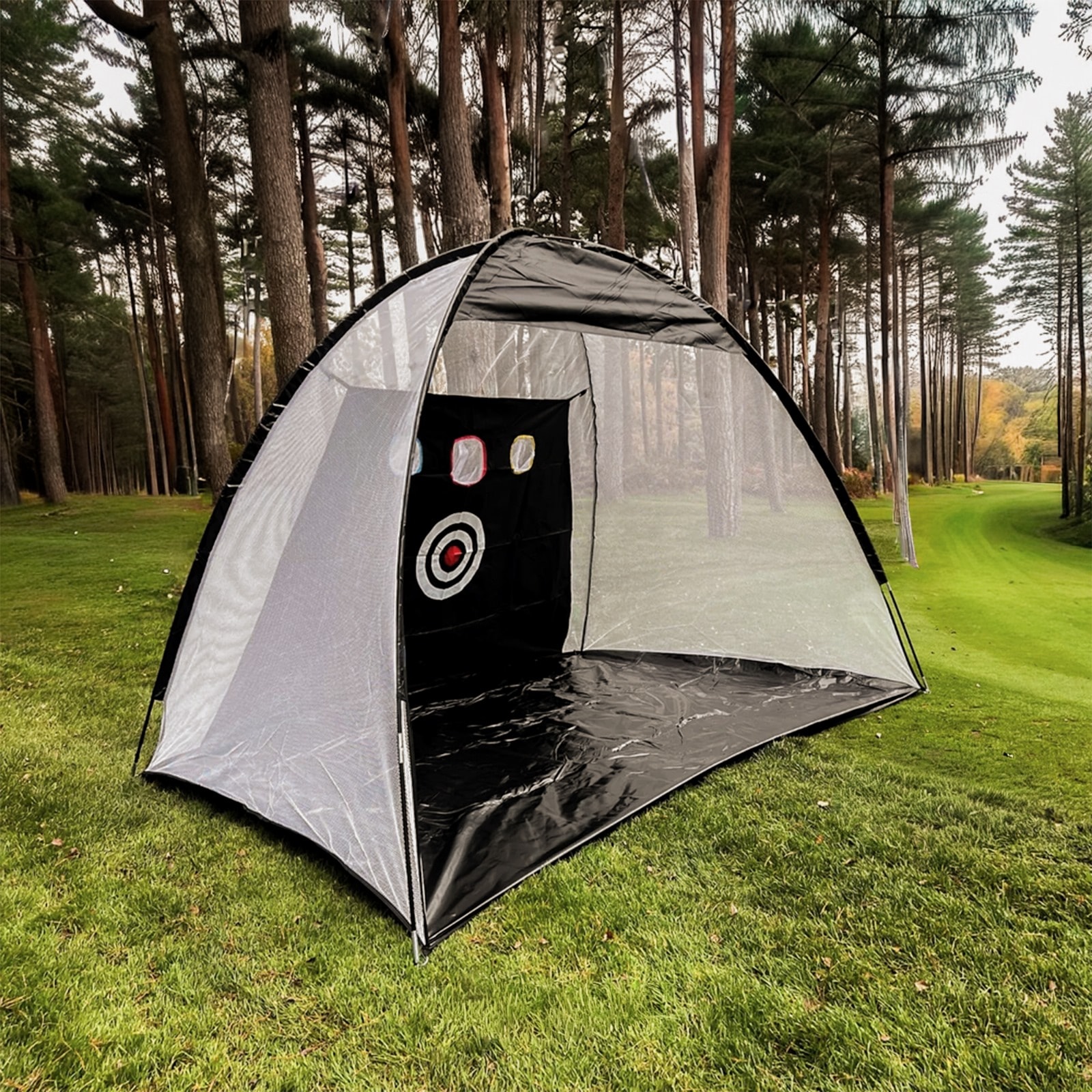 Rebuwo Golf Antrenman Çadırı Seti 3x2x2 m – Hedef Ağı, Golf Sopası ve 3 Top Dahil, Katlanabilir Taşıma Çantalı İç & Dış Mekan Golf Eğitim Ağı