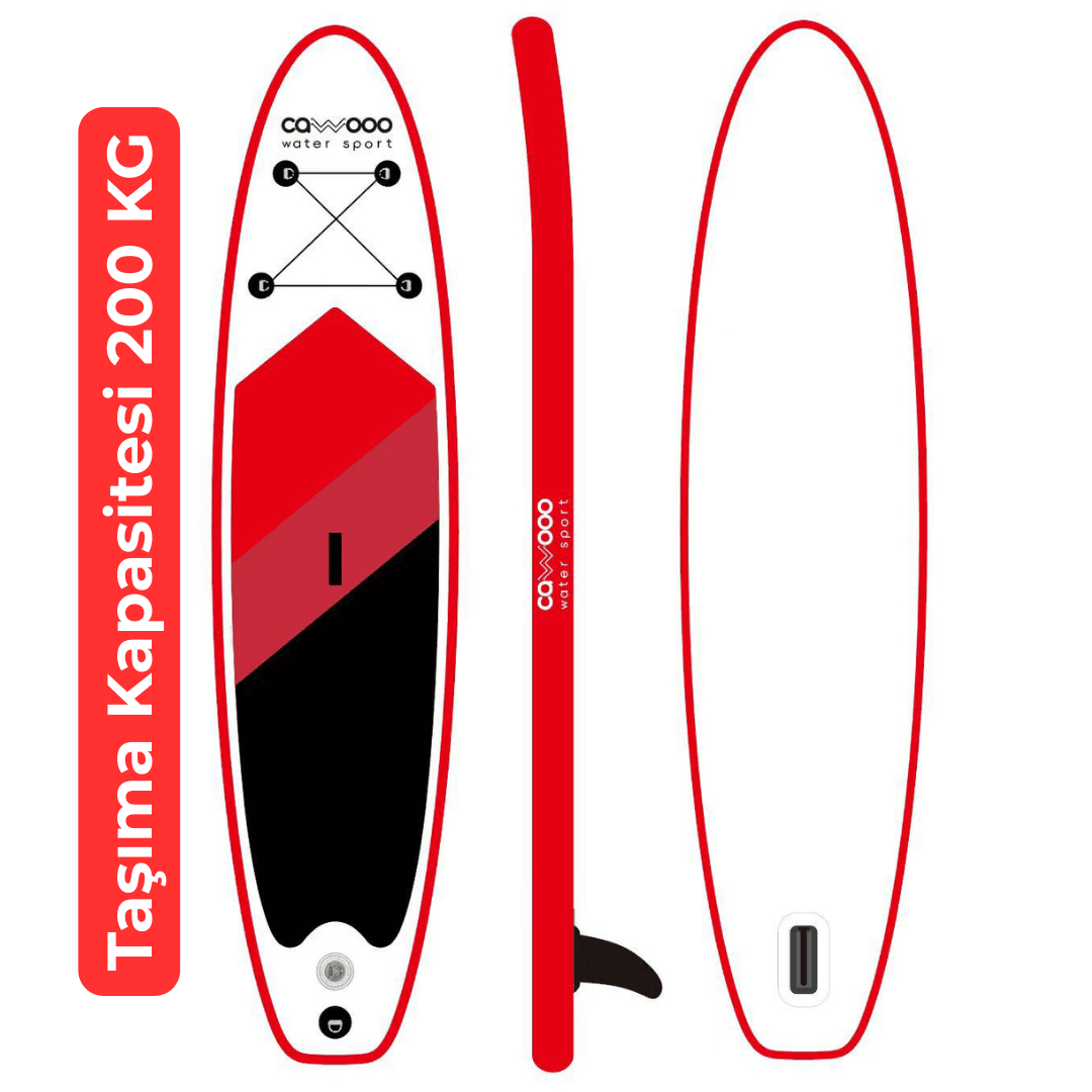 Cawooo SUP Şişme Sörf Tahtası Stand Up Paddle Board 78*320*15 cm Kırmızı