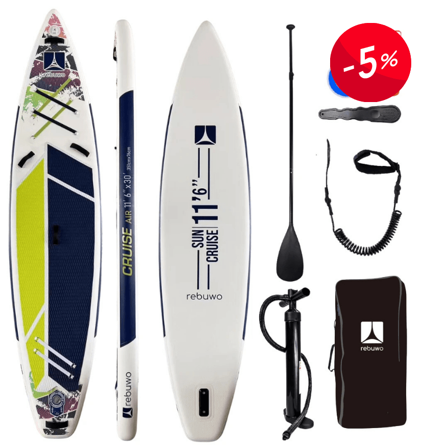 Rebuwo Pro Sup Şişme Sörf Tahtası Stand Up Paddle Board 76*351*15 Cm Yeşil Yarış Board