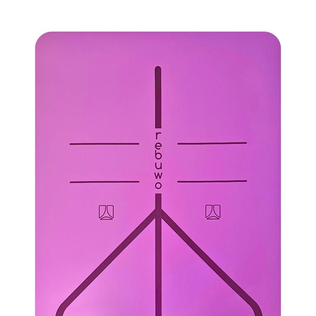(OUTLET) Rebuwo Hizalama Tasarım 5mm Kauçuk Mat Kaydırmaz Yoga Mat Pilates Mat Mor