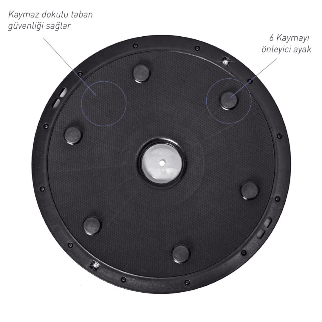 Rebuwo Siyah Bosu Ball Yarı Pilates Denge Topu 60 cm – Direnç Lastikli & Pompa Hediyeli, Ev ve Spor Salonu Egzersiz Aleti