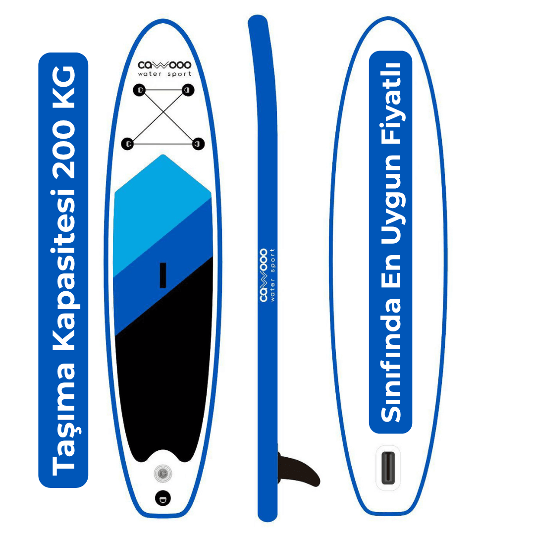 Cawooo SUP Şişme Sörf Tahtası Stand Up Paddle Board 78*320*15 cm Mavi