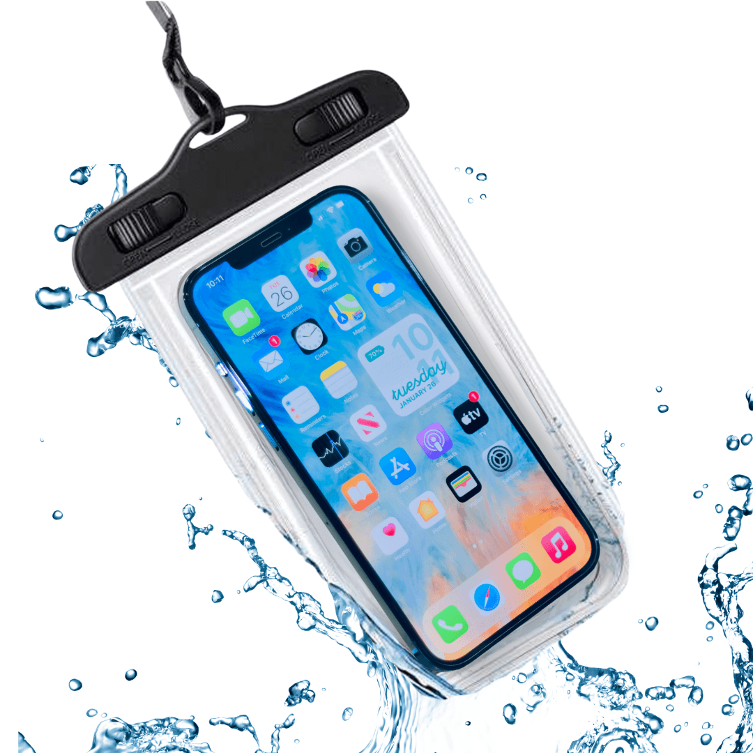 Cawooo Su Sporları, SUP, Kano ve Outdoor Aktiviteler İçin Su Geçirmez Telefon Kılıfı – Tüm Modellerle Uyumlu,Siyah