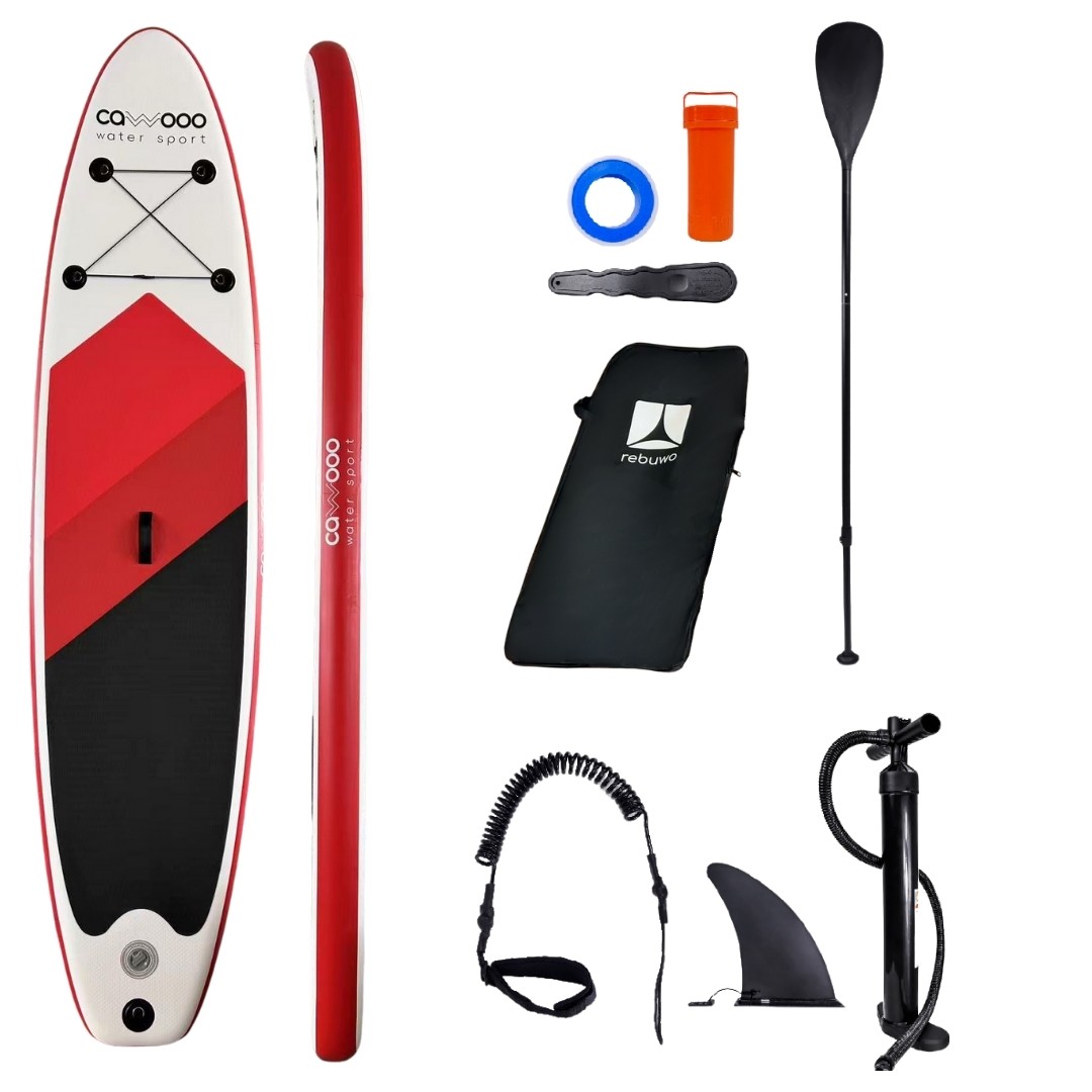 Cawooo SUP Şişme Sörf Tahtası Stand Up Paddle Board 78*320*15 cm Kırmızı