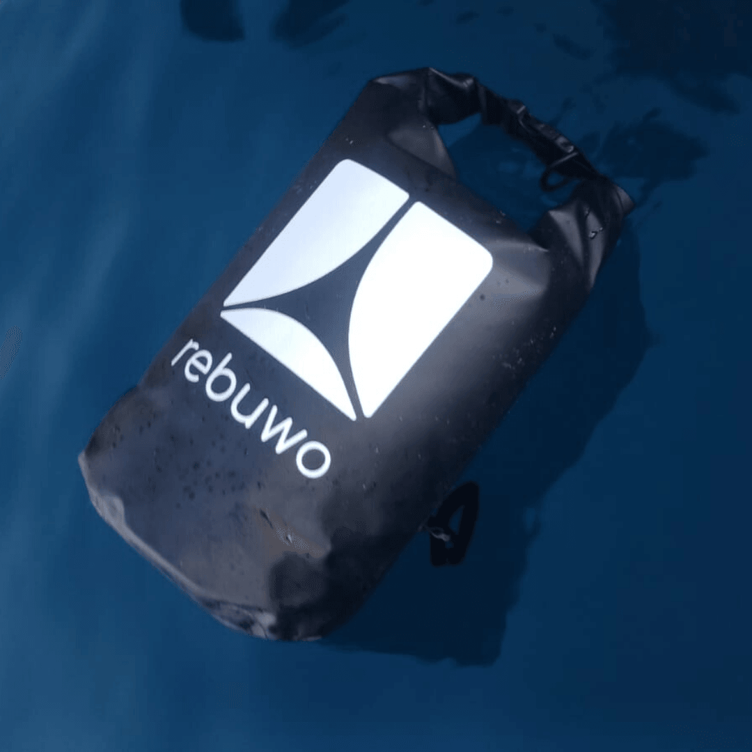 Rebuwo Su Geçirmez Çanta (Siyah) 10 L – Yuvarlanabilir Üst Kapanış ve Omuza Askı | Kano, SUP Board