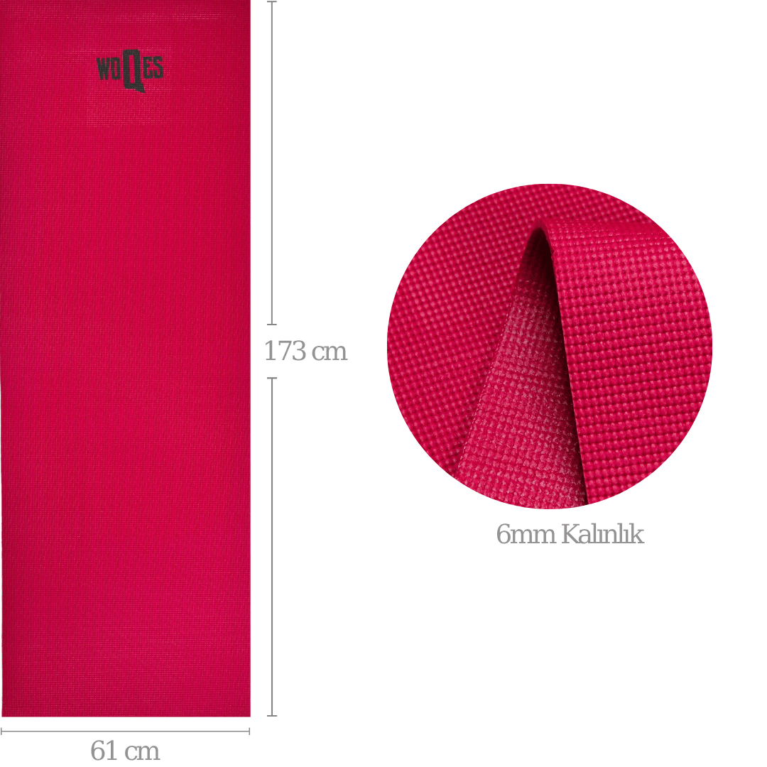 Rebuwo Pilates & Yoga Seti – Kırmızı WOQES Egzersiz Matı(6 mm) +Rebuwo Hip Thrust Kemeri+Siyah Yüksek Yoğunlukta Orta Sert Deluxe Foam Roller +Siyah 8 Kademeli Direnç Bandı + Rebuwo Squat Bantları (Mini, Light, Medium, Heavy)