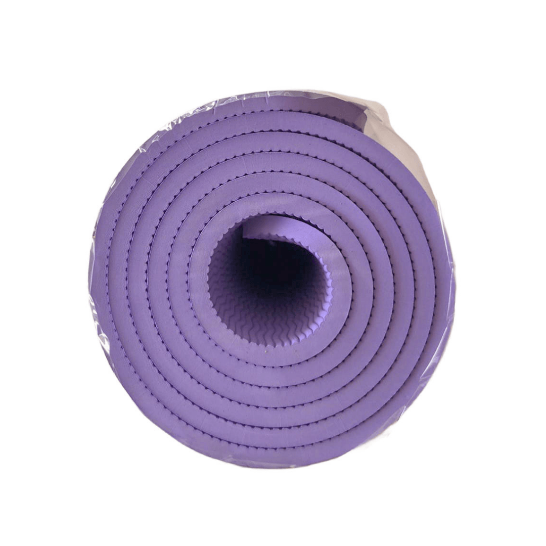 Rebuwo Çift Taraflı TPE Yoga Pilates Matı 6mm Kaymaz Hafif Taşınabilir – Lila & Sarı (Butter Yellow)