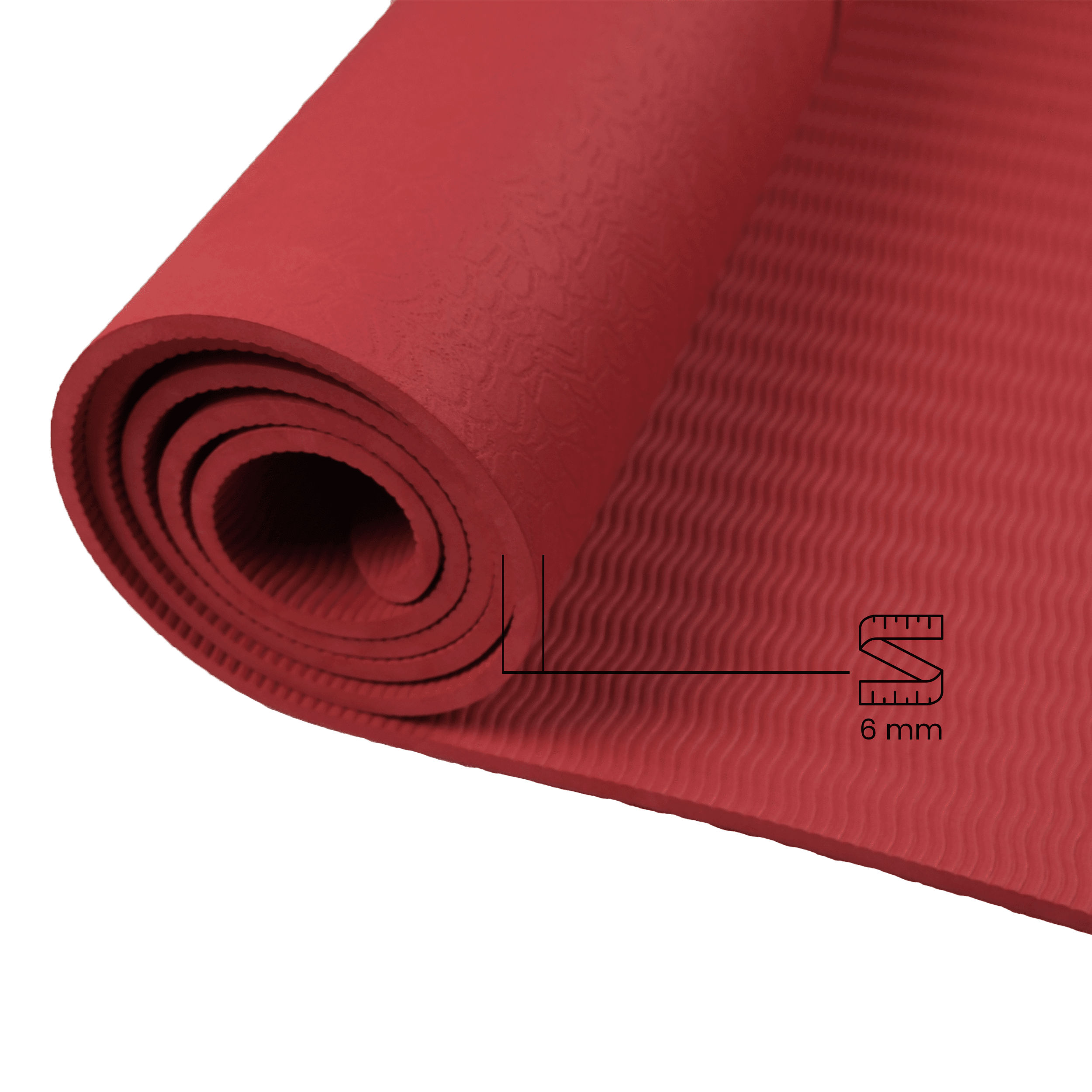 Rebuwo Çift Çizgi Tasarımlı Armonia Yoga Pilates Matı 6mm Kaymaz Hafif Taşınabilir - Bordo