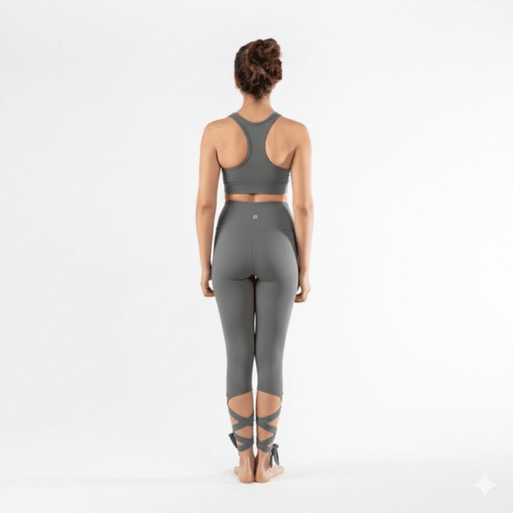 (OUTLET) Bordo Bağlamalı Tayt - Rebuwo Yüksek Bel Yoga ve Pilates Taytı