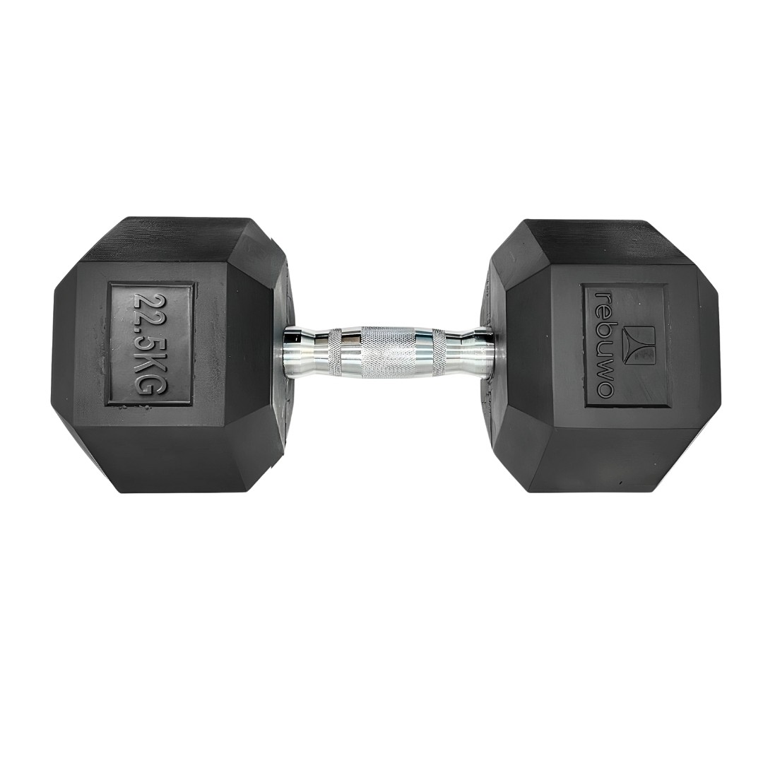 Rebuwo Hex Dambıl Kauçuk Altıgen Dambıl Hex Dumbbell 22.5 KG 1 Adet