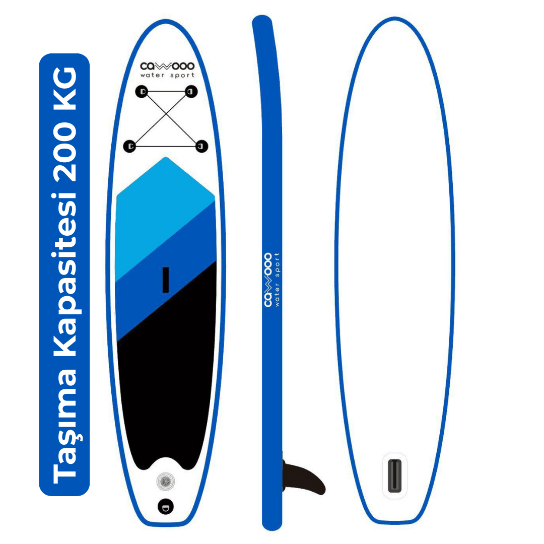 Cawooo SUP Şişme Sörf Tahtası Stand Up Paddle Board 78*320*15 cm Mavi