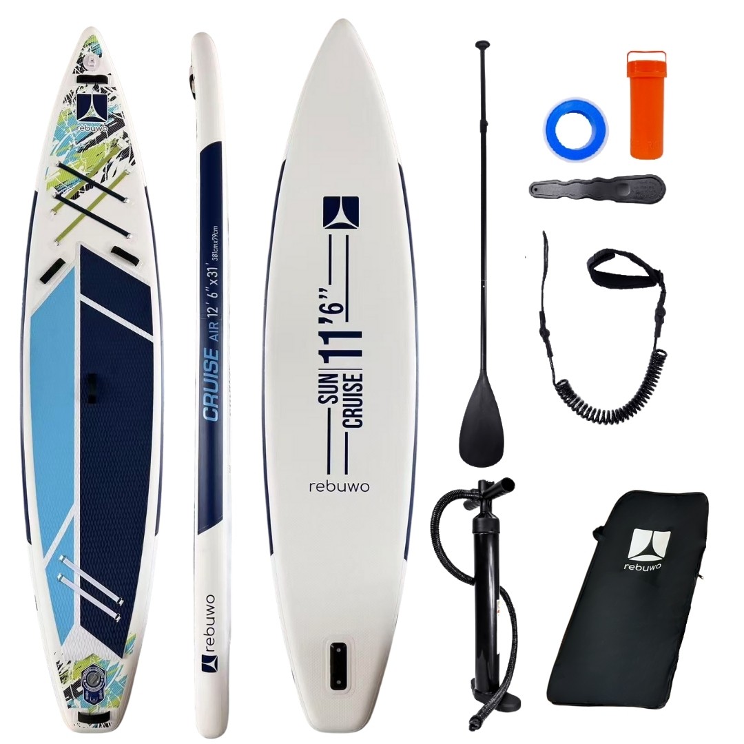 Rebuwo Pro Sup Şişme Sörf Tahtası Stand Up Paddle Board 79*381*15 Cm Mavi Yarış Board