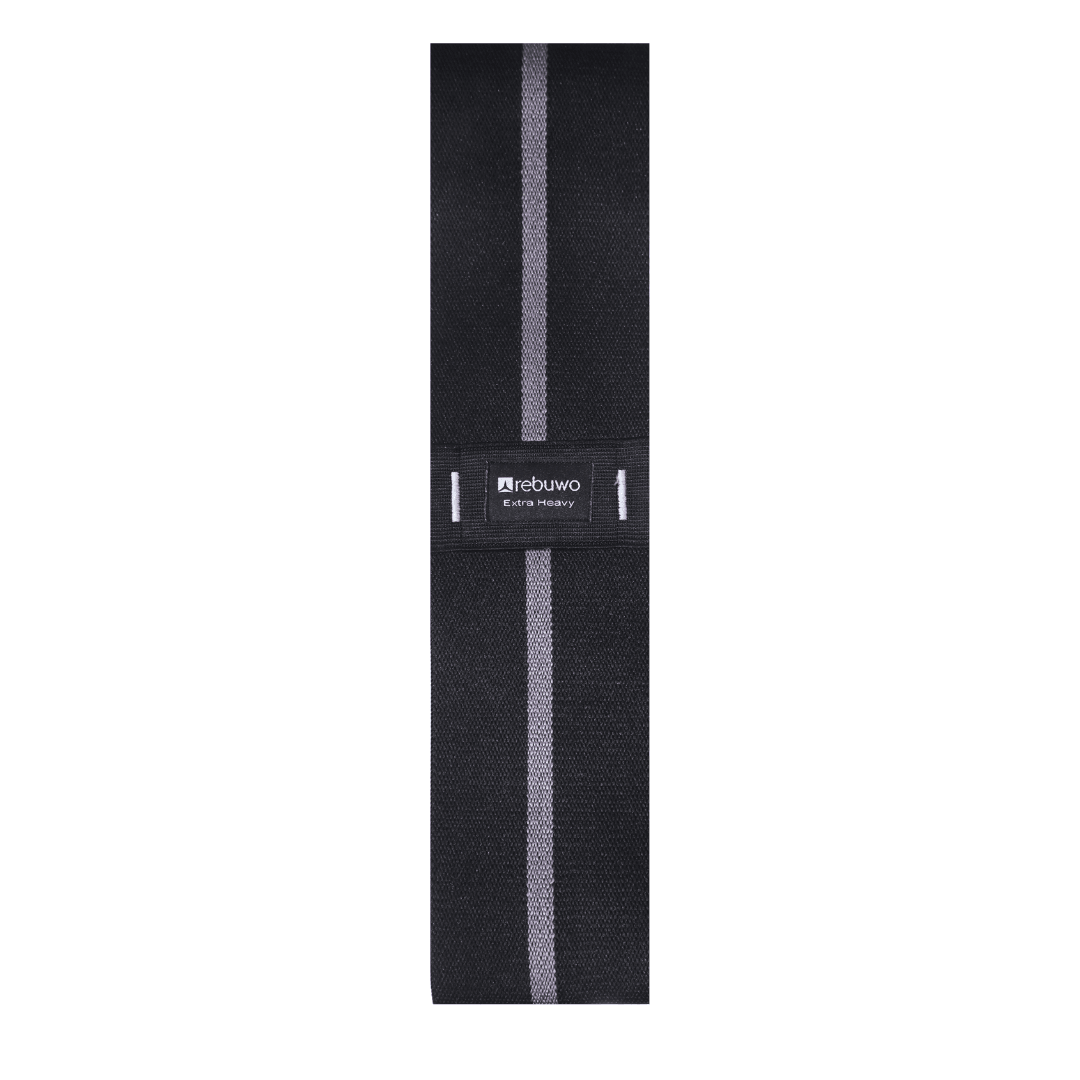 Rebuwo Extra Heavy Squat Direnç Bandı 33x8 cm Kaymaz Fitness Egzersiz Lastiği – Siyah & Koyu Gri