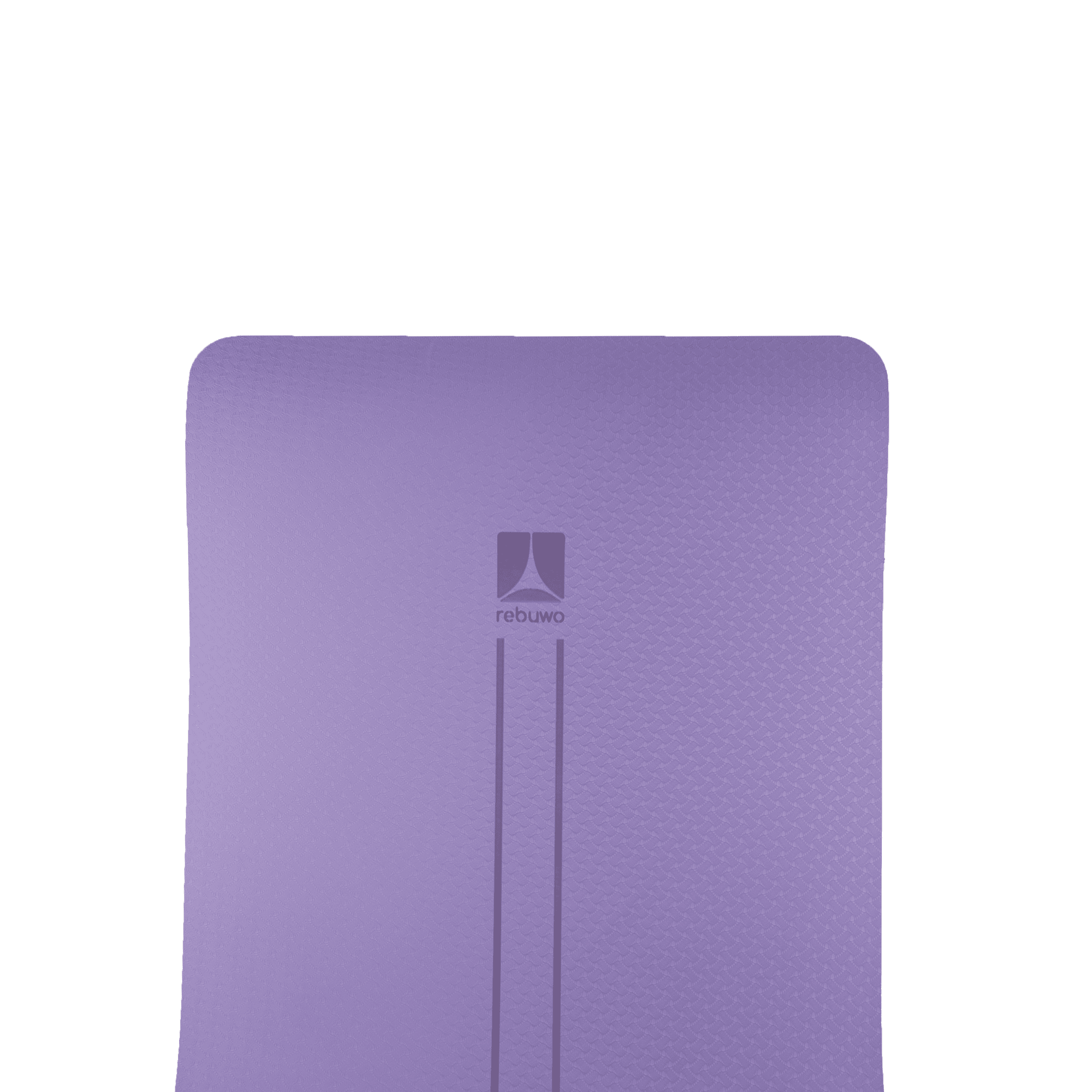 Rebuwo Çift Çizgi Tasarımlı Armonia Yoga Pilates Matı 8 mm Kaymaz Hafif Taşınabilir - Koyu Lila