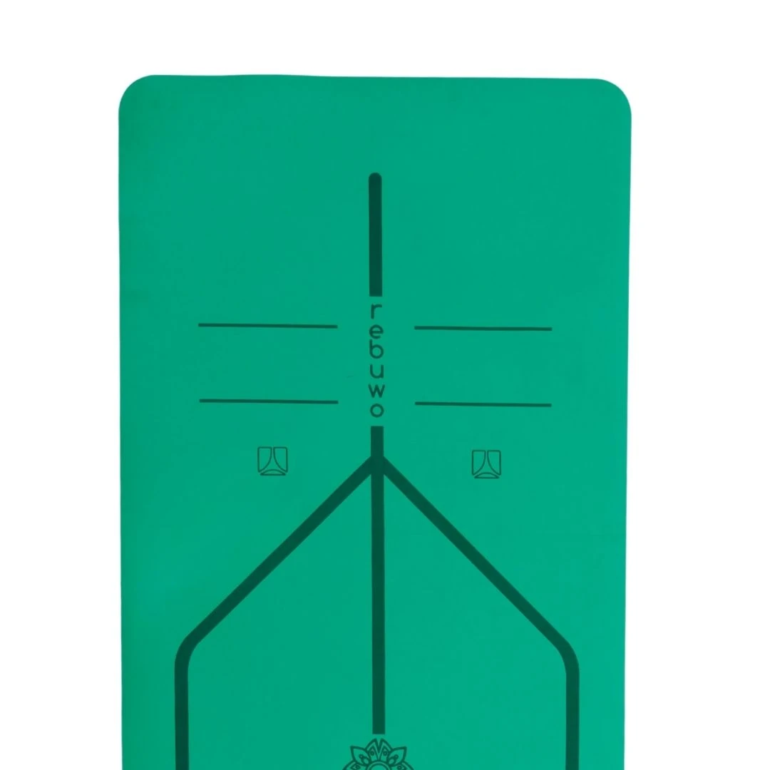 Rebuwo Hizalama Tasarım 5mm Kauçuk Mat Kaydırmaz Yoga Mat Pilates Mat Yeşil