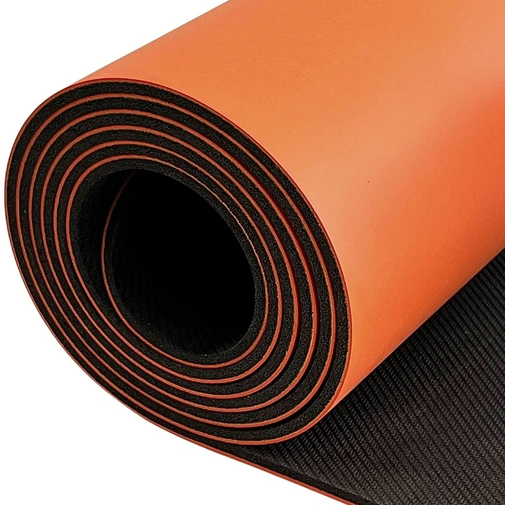 (OUTLET) Rebuwo 5mm Kaydırmaz Kauçuk Yoga Matı – Pilates ve Egzersiz Matı, Hizalama Çizgili, Ekstra Konforlu, Turuncu