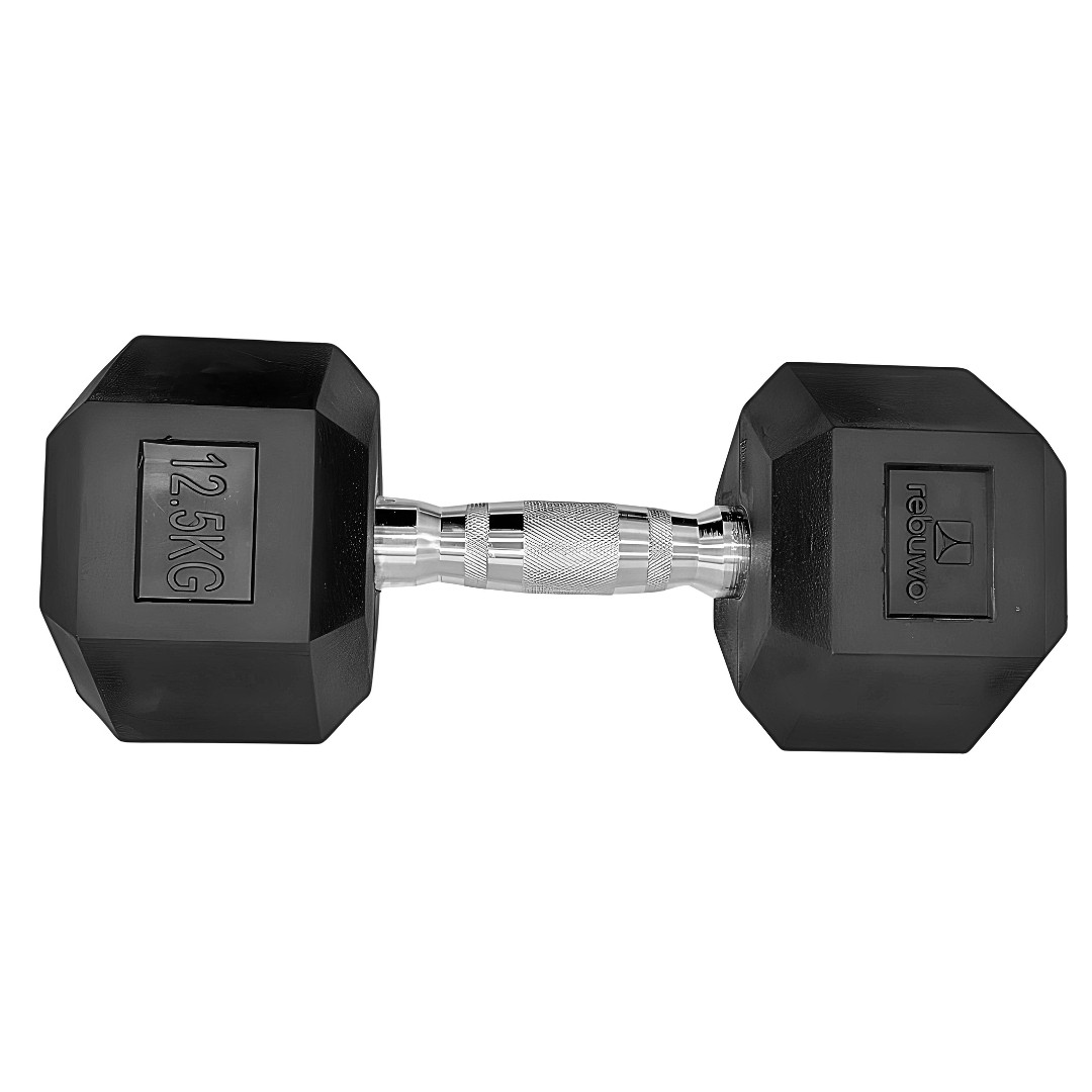 Rebuwo Hex Dambıl Kauçuk Altıgen Dambıl Hex Dumbbell 12.5 KG 1 Adet