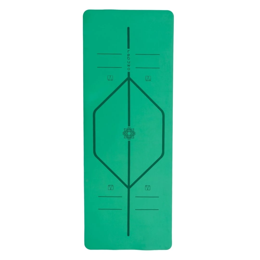 Rebuwo Hizalama Tasarım 5mm Kauçuk Mat Kaydırmaz Yoga Mat Pilates Mat Yeşil