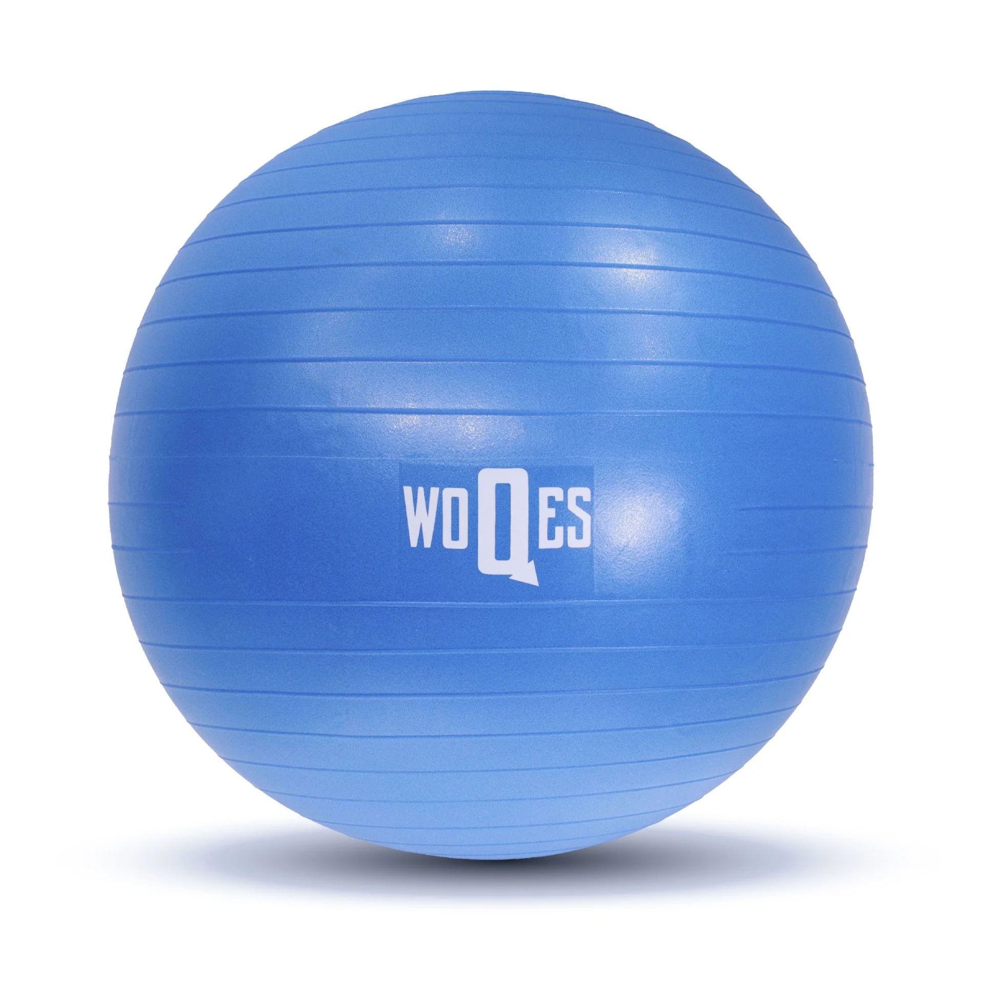 WOQES 65cm Pilates Topu Yüksek Kalite PVC Şişirme Pompası Hediyeli Mavi