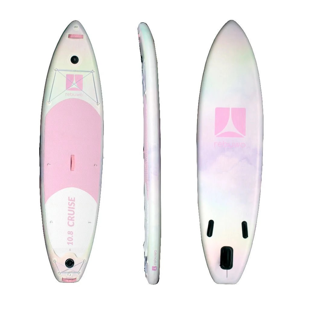 Rebuwo SUP Şişme Sörf Tahtası Stand Up Paddle Board 73*320*10 cm Pembe