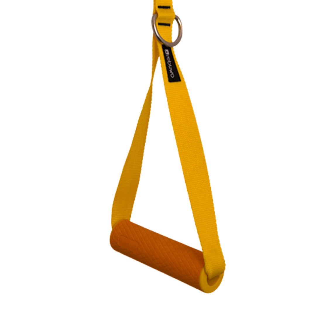 Rebuwo 3 Kademeli Ayarlanabilir Cable Cross Elciği (1 Çift) - Turuncu Tutacaklı Sarı Fitness Ağırlık Çekiş / Reformer Egzersiz Aparatı 44cm