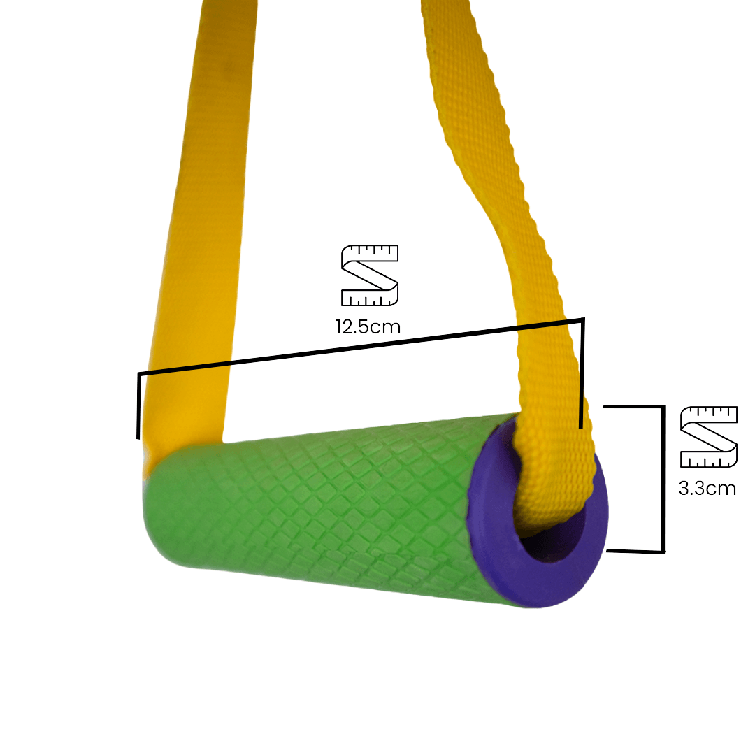 Rebuwo 3 Kademeli Ayarlanabilir Cable Cross Elciği (1 Çift) - Yeşil-Mor Tutacaklı Sarı Fitness Ağırlık Çekiş / Reformer Egzersiz Aparatı 44cm