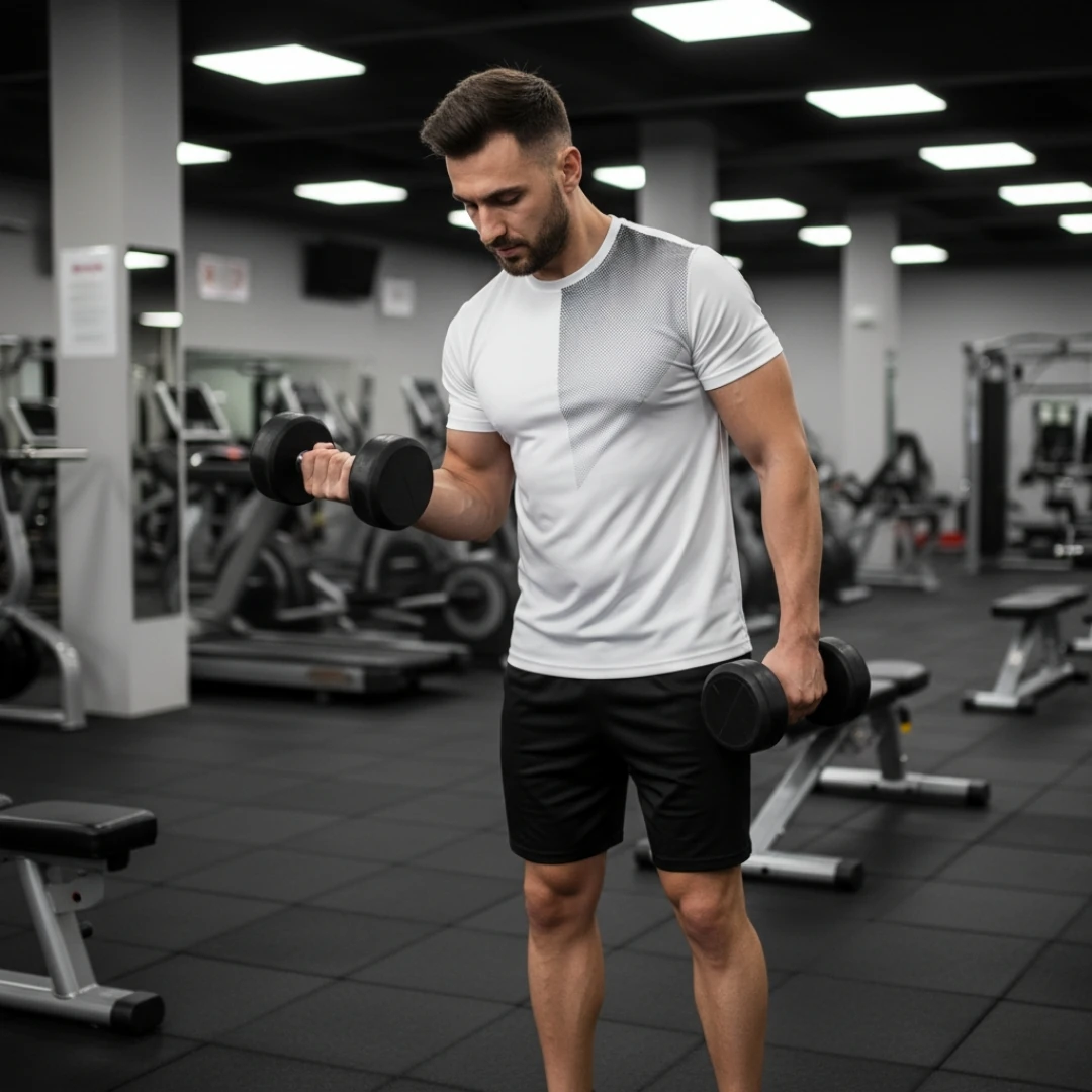 Rebuwo Erkek Beyaz Baskılı Tshirt- Bisiklet Yaka, Kısa Kollu,Nefes Alabilen Kumaş