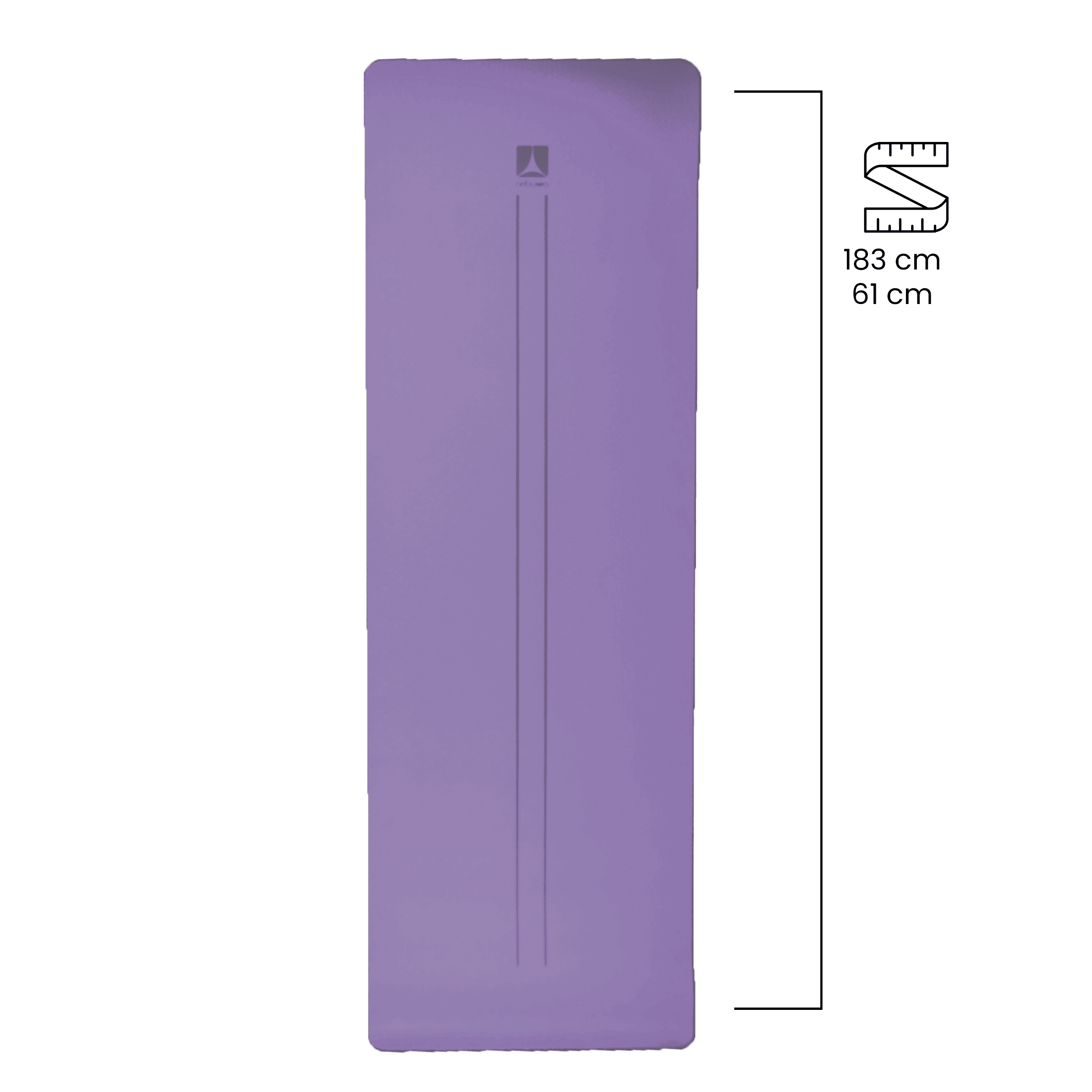 Rebuwo Çift Çizgi Tasarımlı Armonia Yoga Pilates Matı 8 mm Kaymaz Hafif Taşınabilir - Koyu Lila