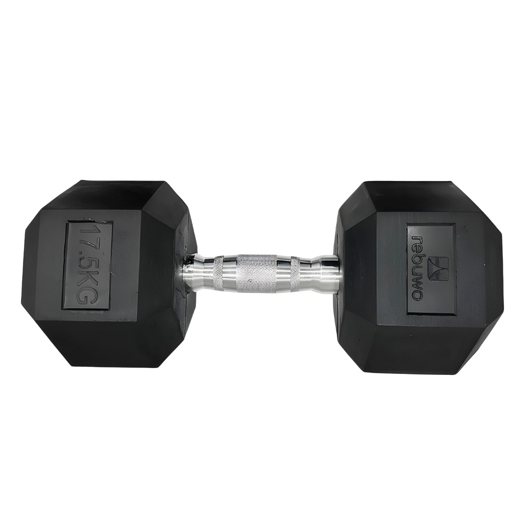 Rebuwo Hex Dambıl Kauçuk Altıgen Dambıl Hex Dumbbell 17.5 KG 1 Adet