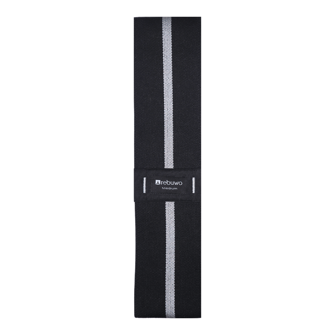 Rebuwo Medium Squat Direnç Bandı 35x8 cm Kaymaz Fitness Egzersiz Lastiği – Siyah & Açık Gri